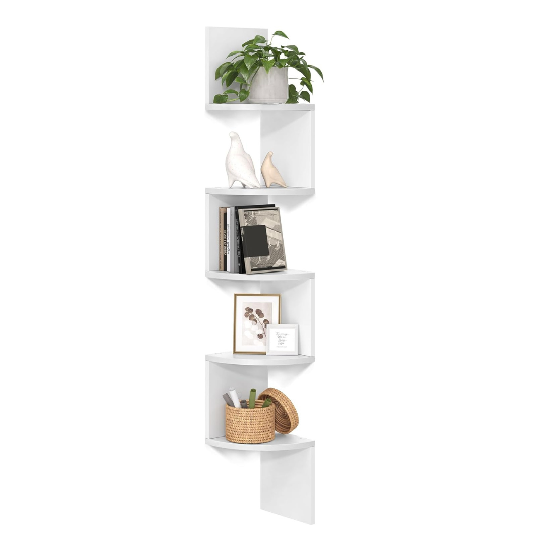 Stowly™- Wall Mount Floating Corner Shelf, 5-Tier Radial