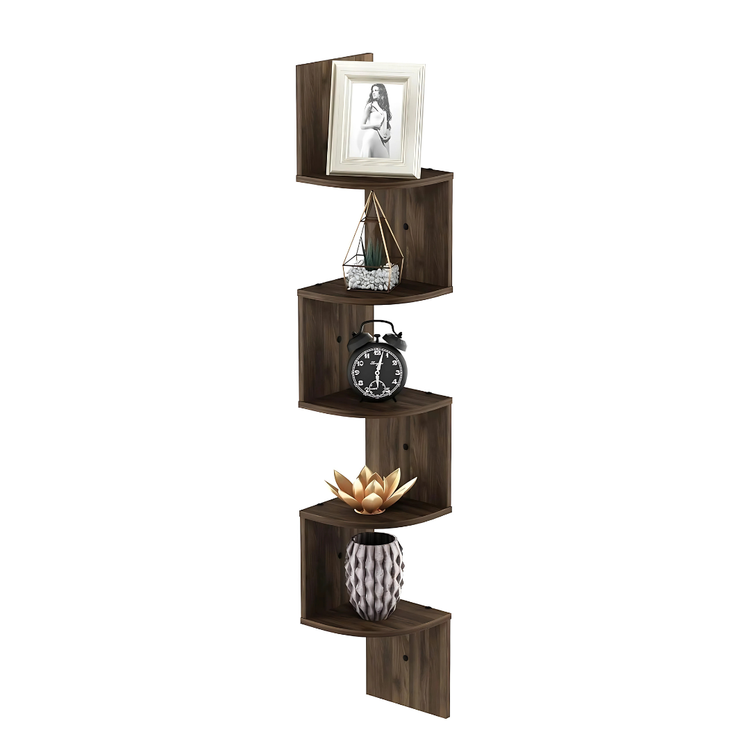 Stowly™- Wall Mount Floating Corner Shelf, 5-Tier Radial