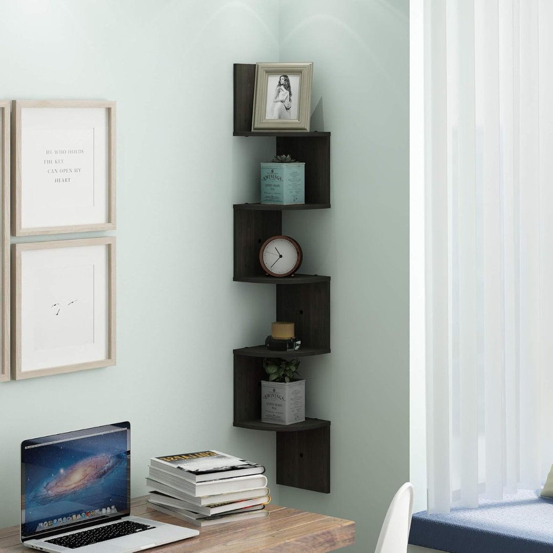 Stowly™- Wall Mount Floating Corner Shelf, 5-Tier Radial