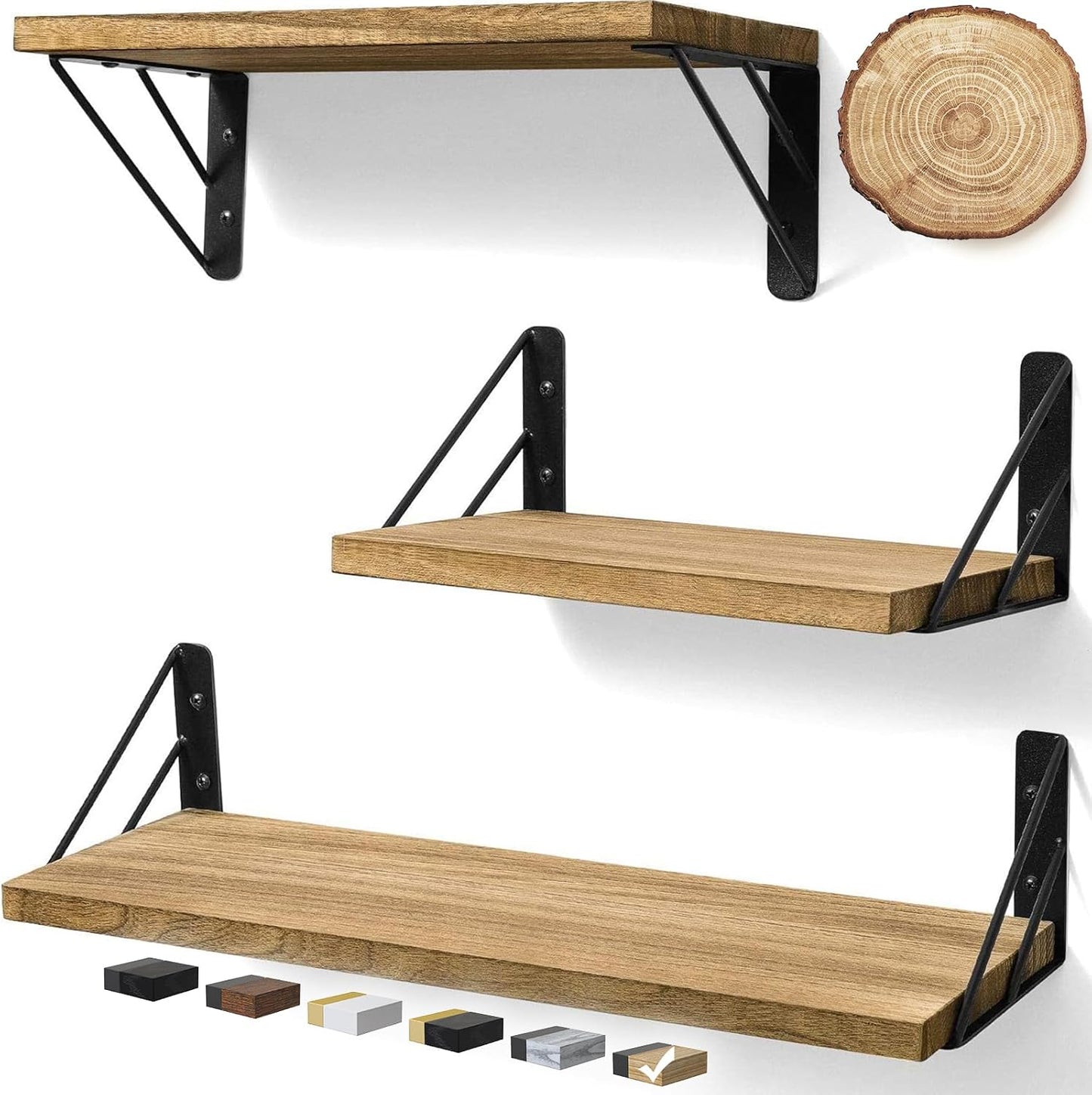 Stowly™-Wall Mounted Rustic Wood Floating Shelves