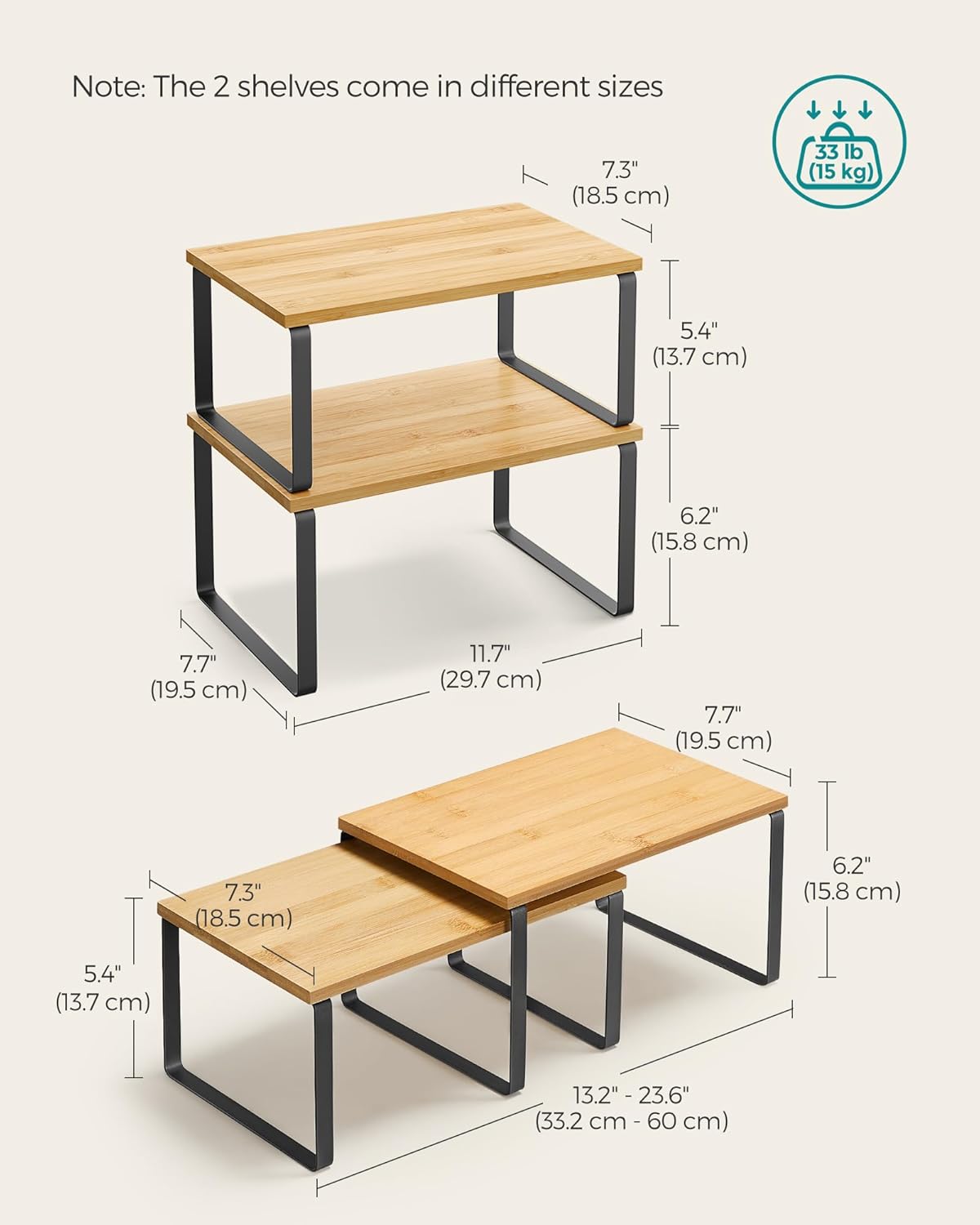 Stowly™-Cabinet Organizer Shelf, Set of 2