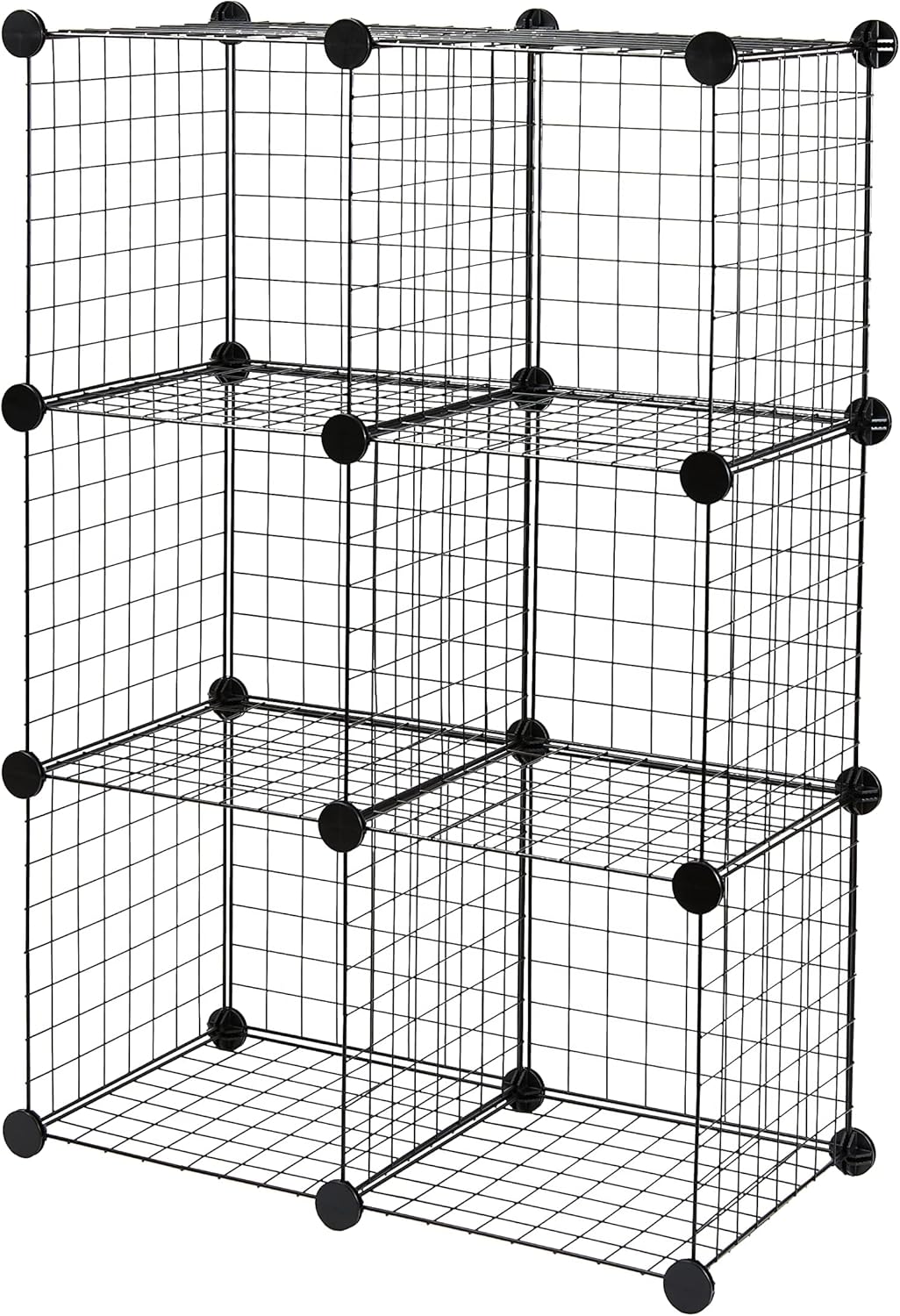 Stowly™-6-Cube Wire Grid Stackable Storage Shelves